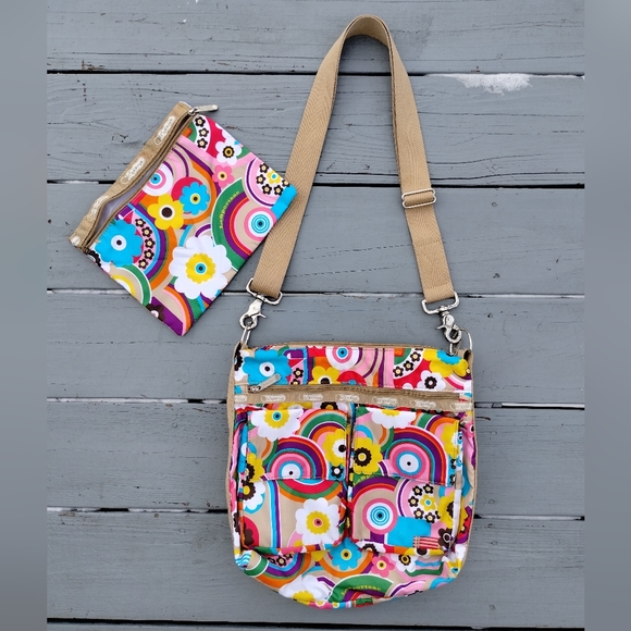Lesportsac Handbags - Lesportsac Multicolor Floral Crossbody Bag With Pouch